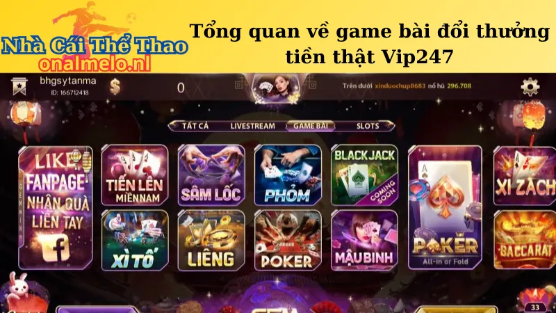 Tổng quan về game bài đổi thưởng tiền thật Vip247