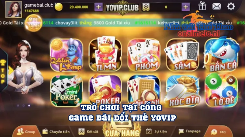 Trò chơi tại cổng game bài đổi thẻ Yovip